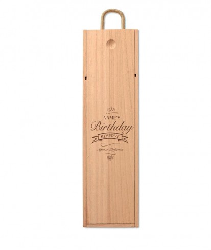 Personalised Birthday Reserve Engraved Wooden Wine Box